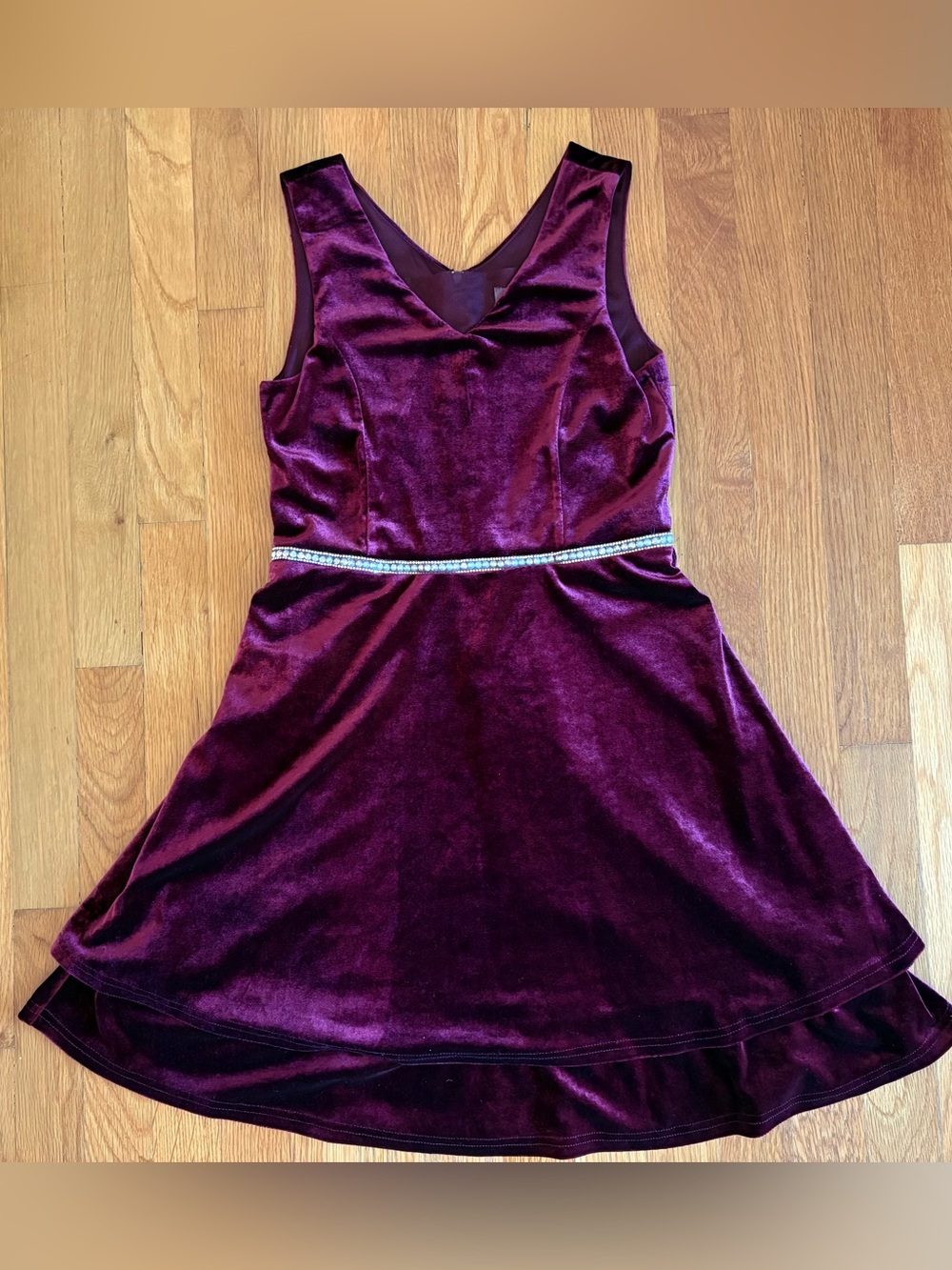 Speechless Jeweled Waist Red Velvet Dress - Girl’s Size 16